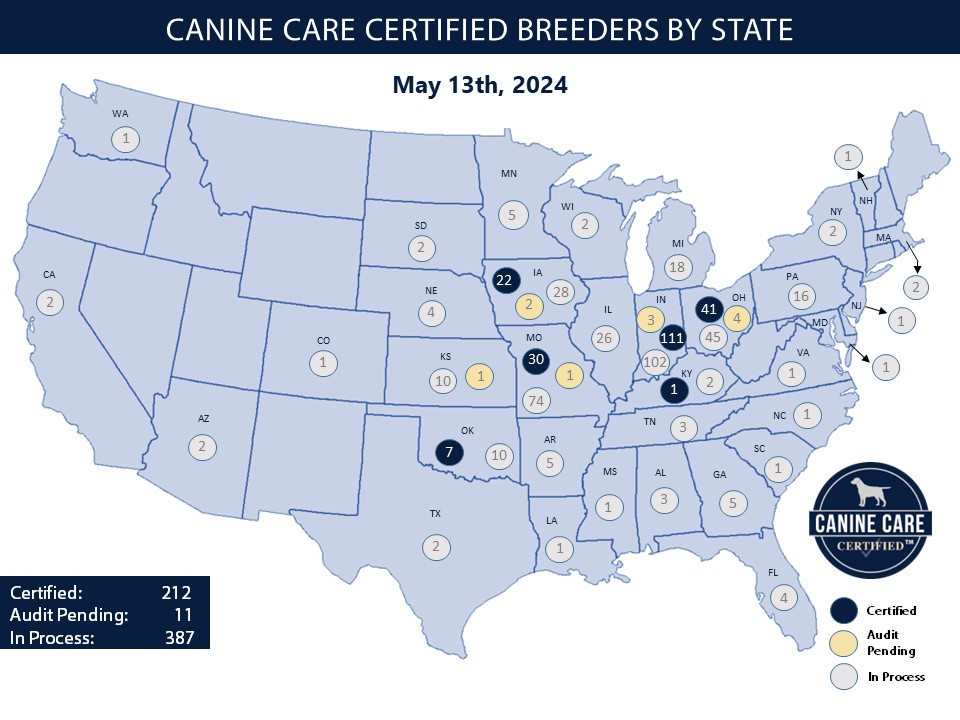 Canine Care Certified Breeders by State