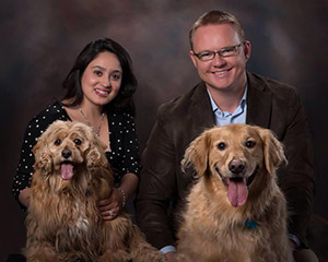 Vivi and Ryan Lamb with their late dog Lille