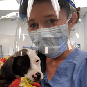 dr. curry cuddling patient